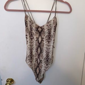 Tan Snake Print Garage Bodysuit